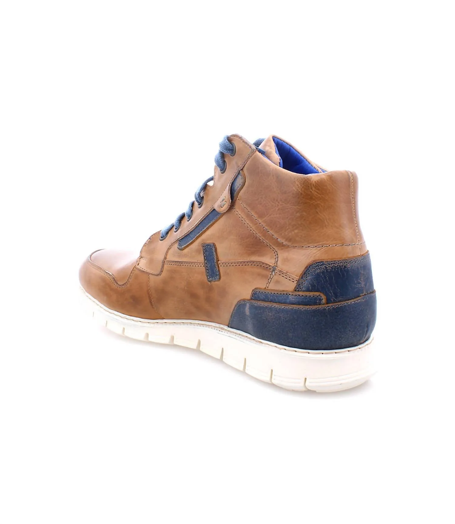 Men's Galahad High Top Leather Sneakers In Tan Rustic/cobalt Lux