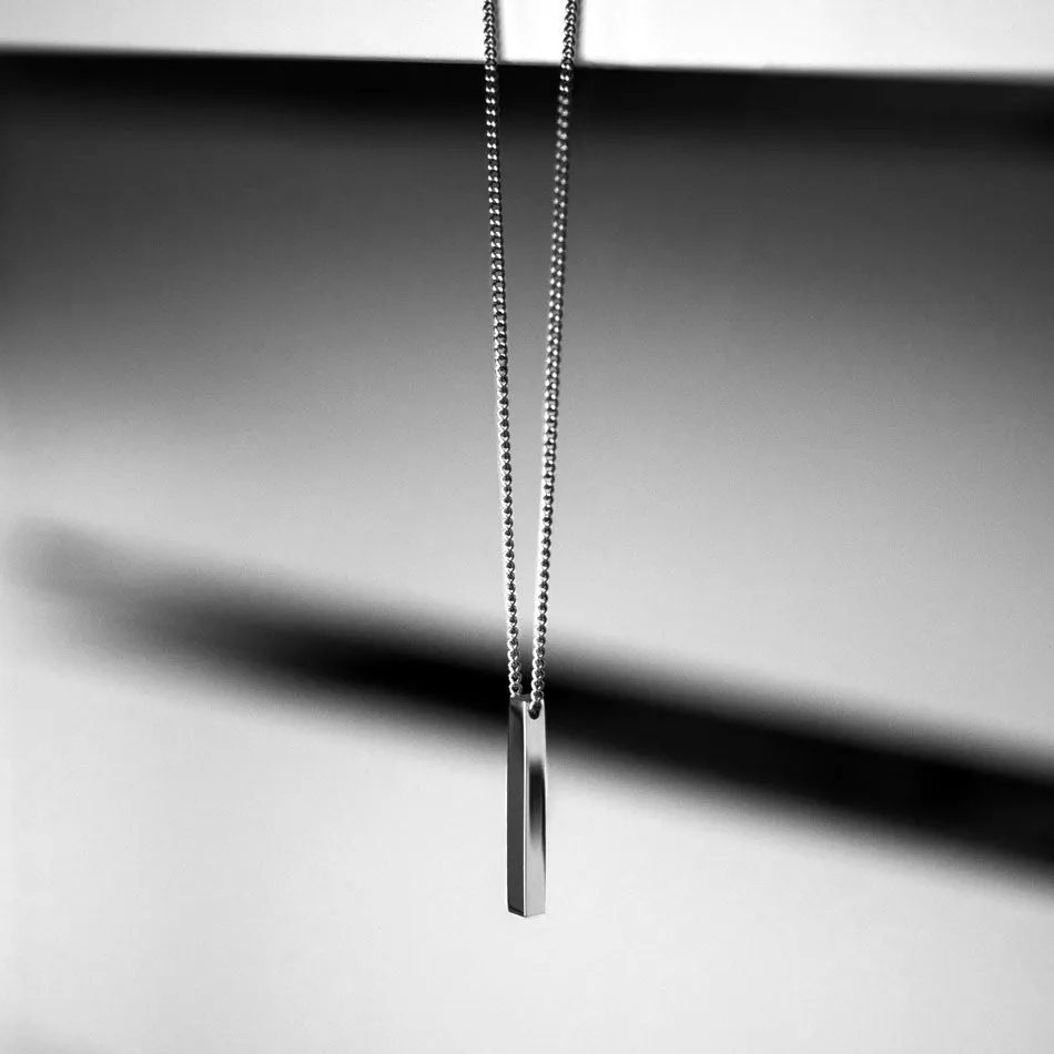 Minimal Bar Necklace - Solid 925 Sterling Silver