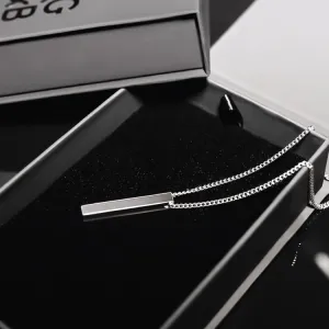 Minimal Bar Necklace - Solid 925 Sterling Silver