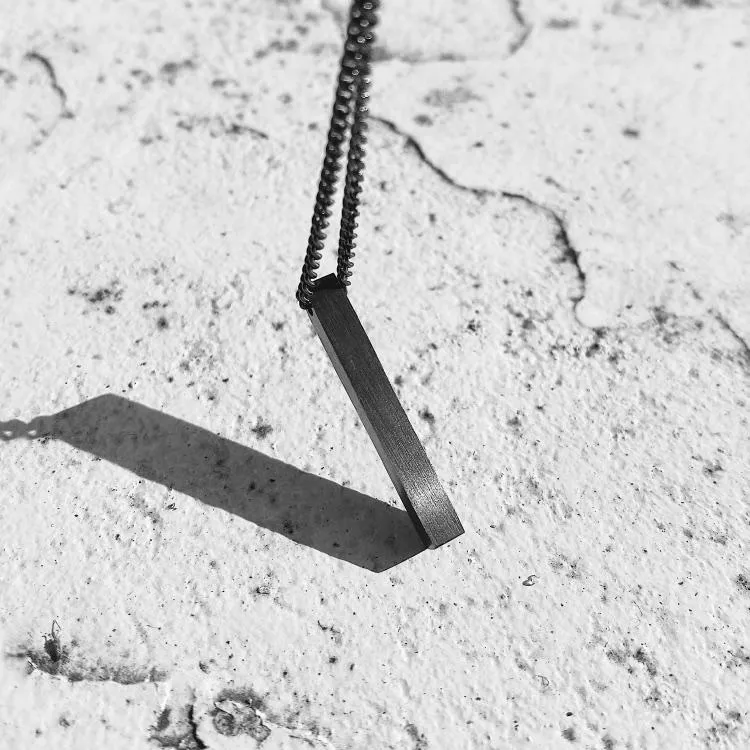Minimal Bar Necklace (V2) Graphite