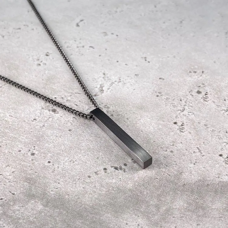 Minimal Bar Necklace (V2) Graphite
