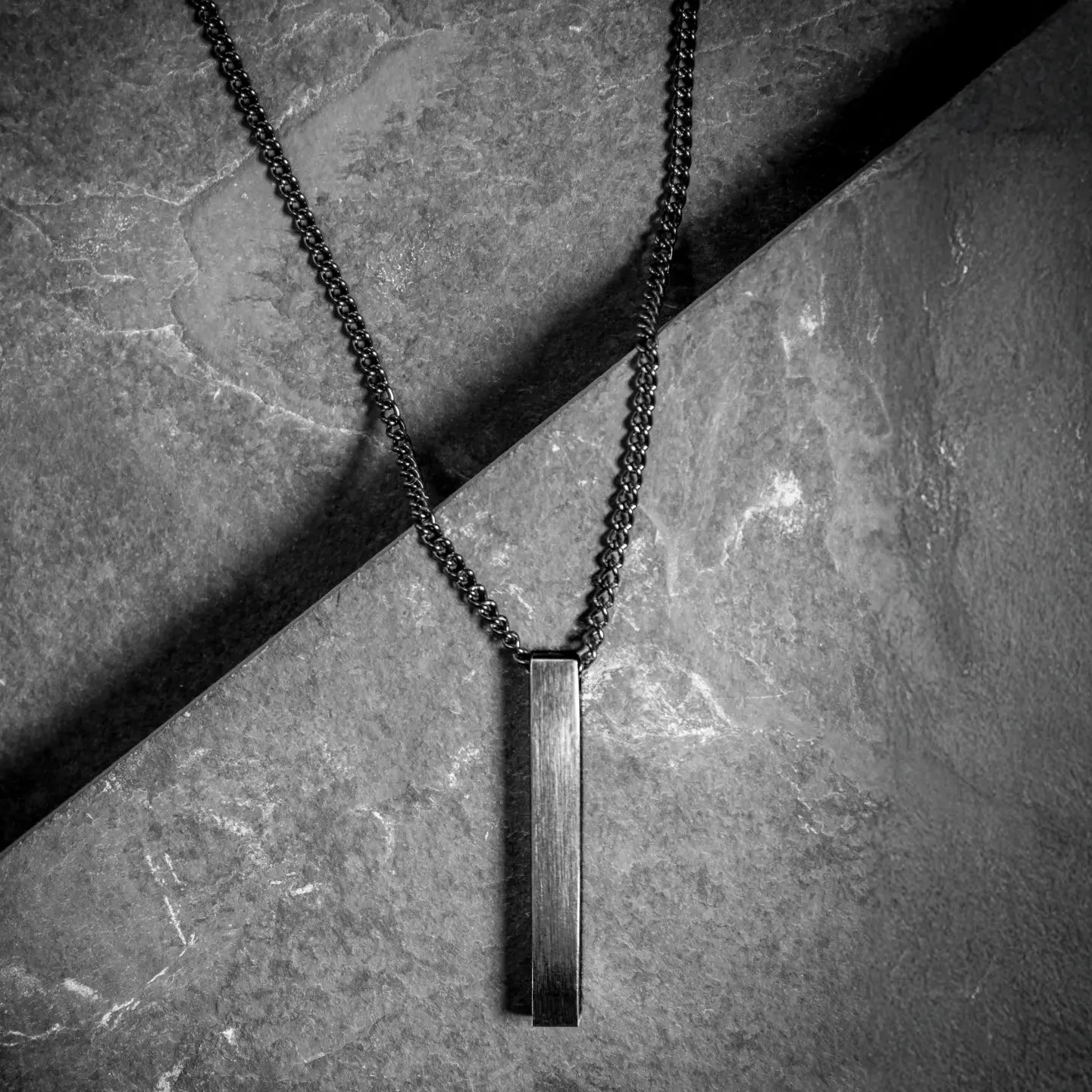 Minimal Bar Necklace (V2) Graphite