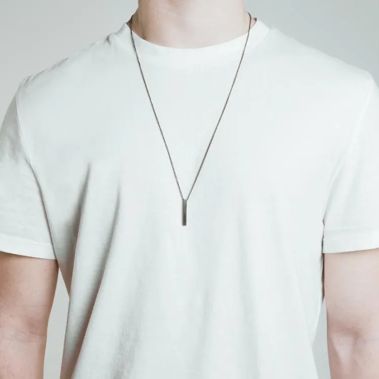 Minimal Bar Necklace (V2) Graphite