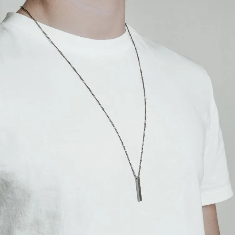 Minimal Bar Necklace (V2) Graphite