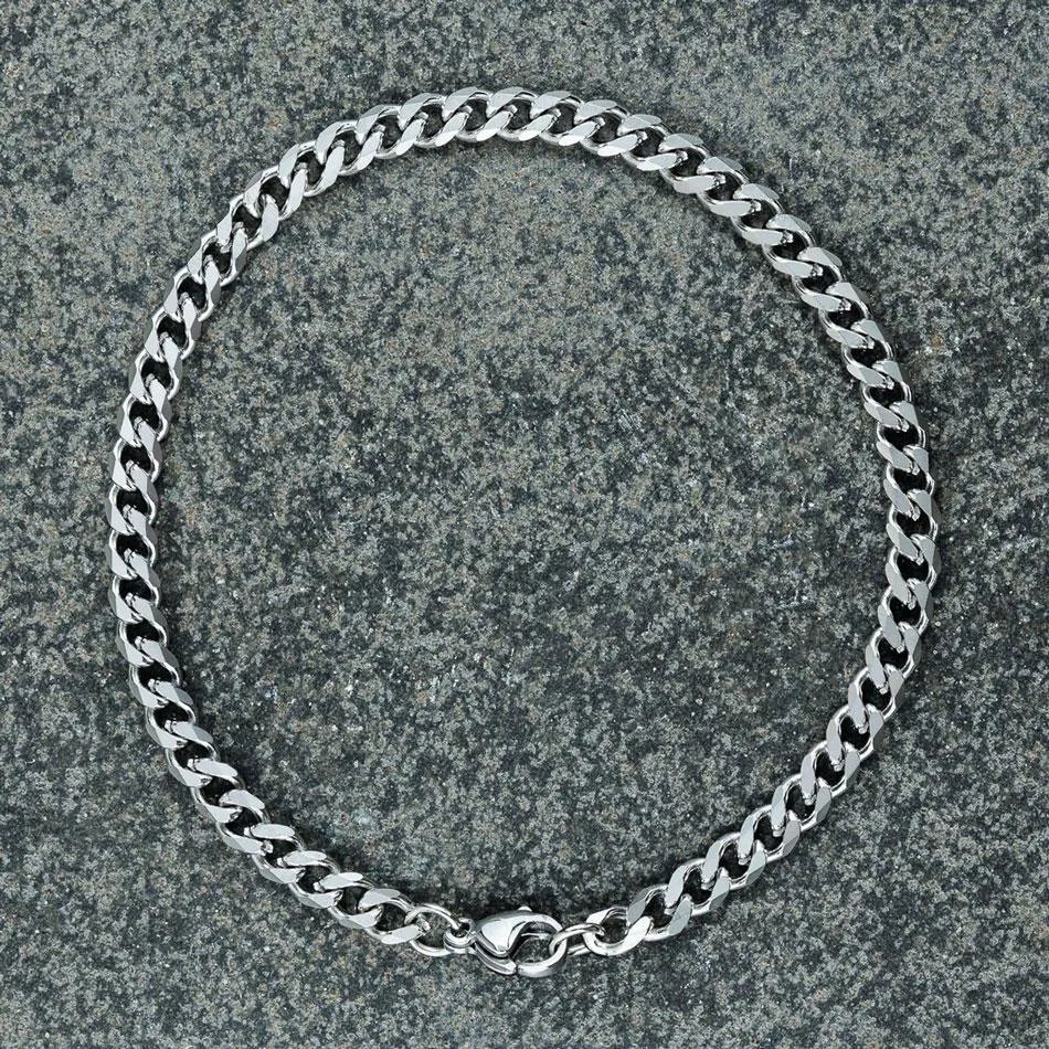 Minimal Cuban Bracelet - Silver