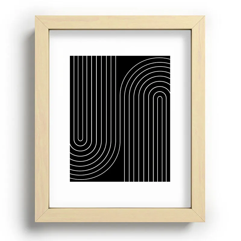 Minimal Line Curvature Black Recessed Framing Rectangle