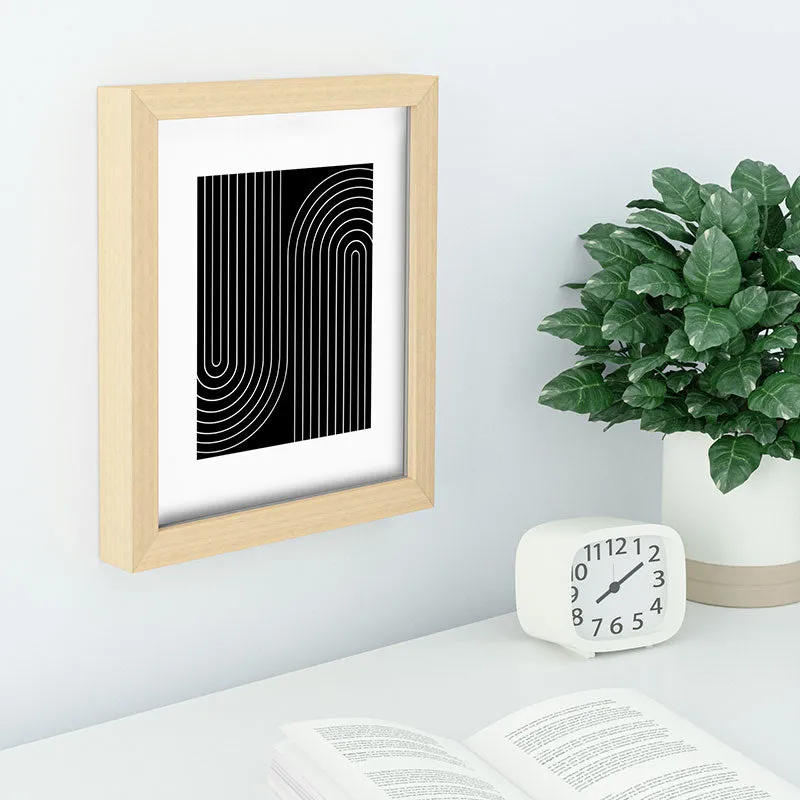 Minimal Line Curvature Black Recessed Framing Rectangle