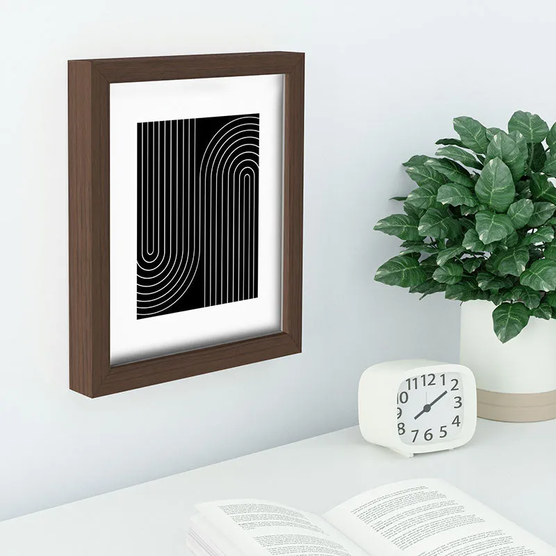 Minimal Line Curvature Black Recessed Framing Rectangle
