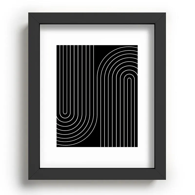Minimal Line Curvature Black Recessed Framing Rectangle