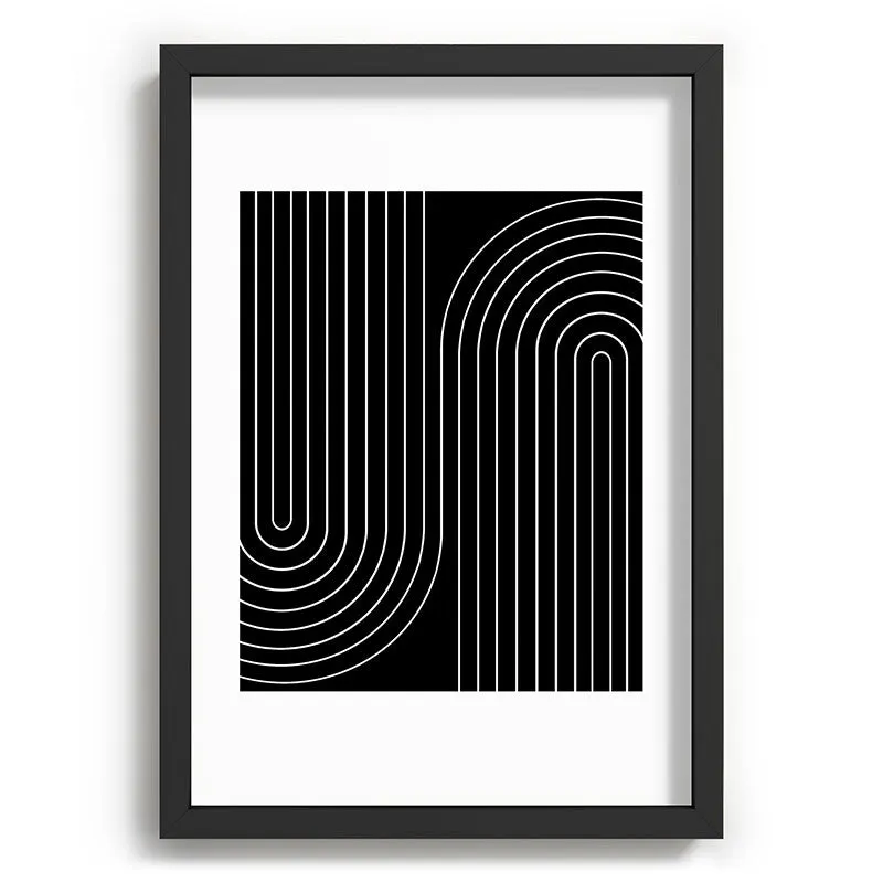 Minimal Line Curvature Black Recessed Framing Rectangle