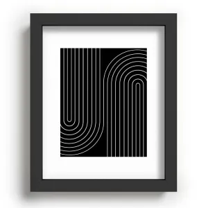 Minimal Line Curvature Black Recessed Framing Rectangle