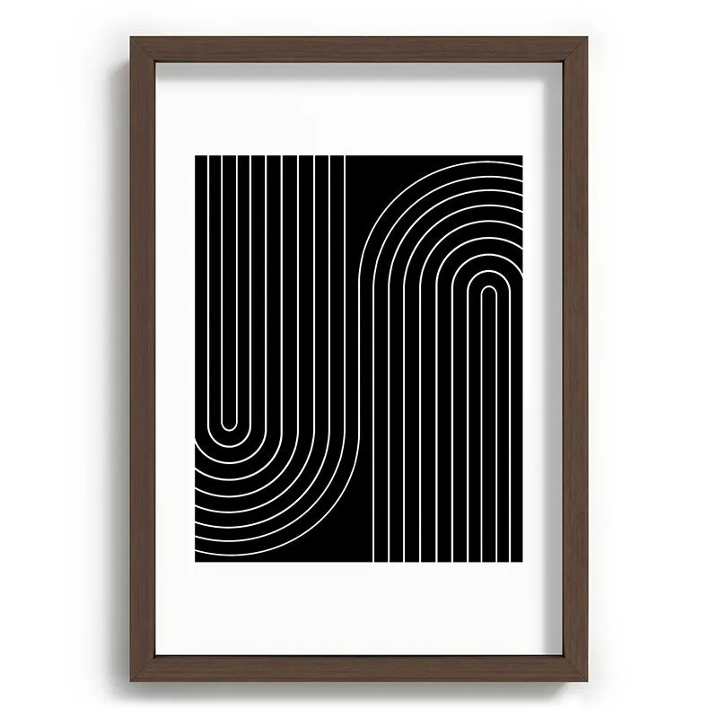 Minimal Line Curvature Black Recessed Framing Rectangle