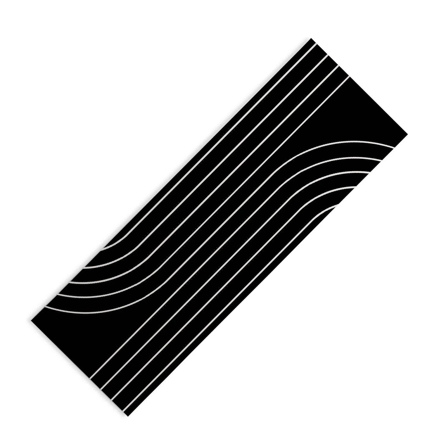 Minimal Line Curvature Black Yoga Mat