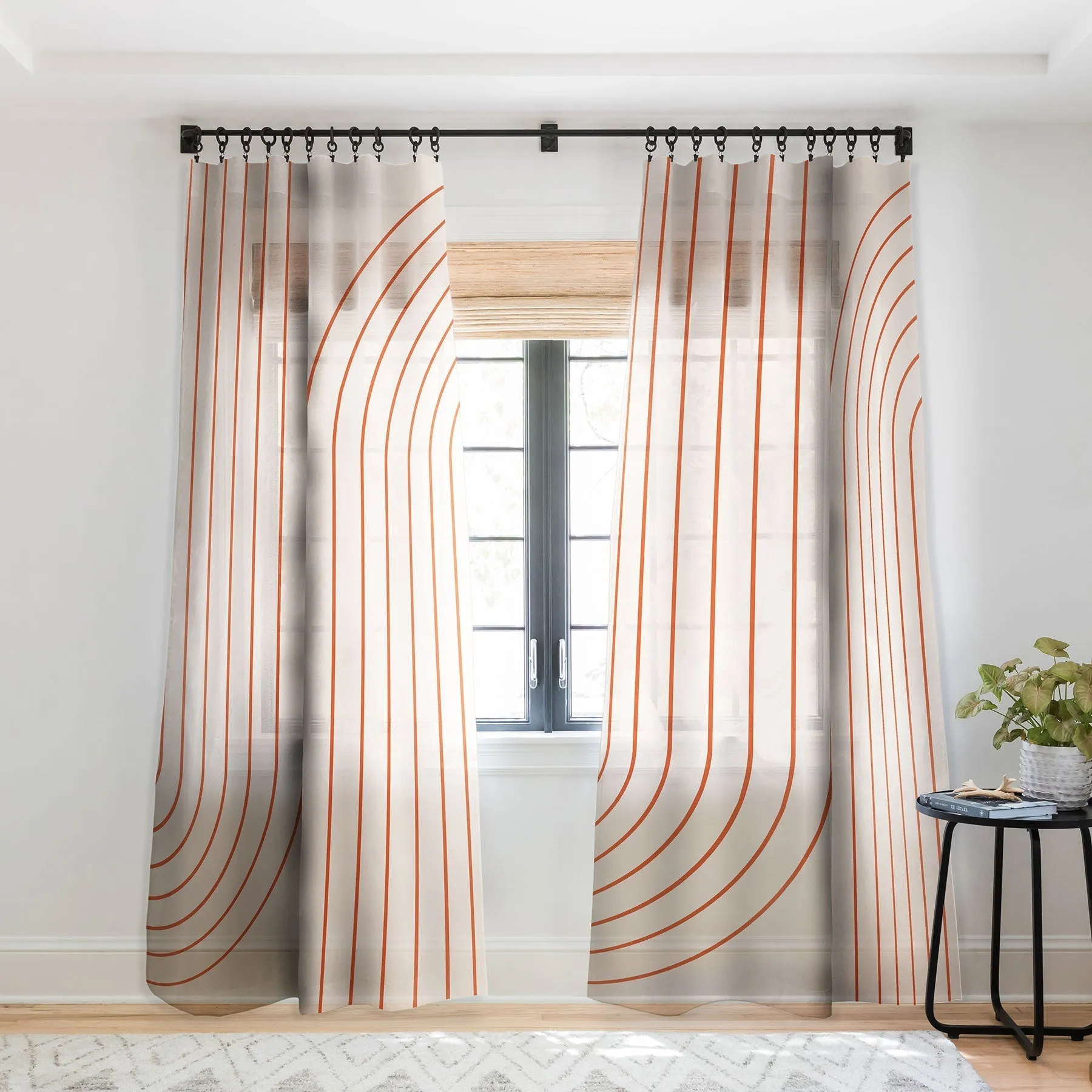 MINIMAL LINE CURVATURE CORAL 2 WINDOW CURTAINS