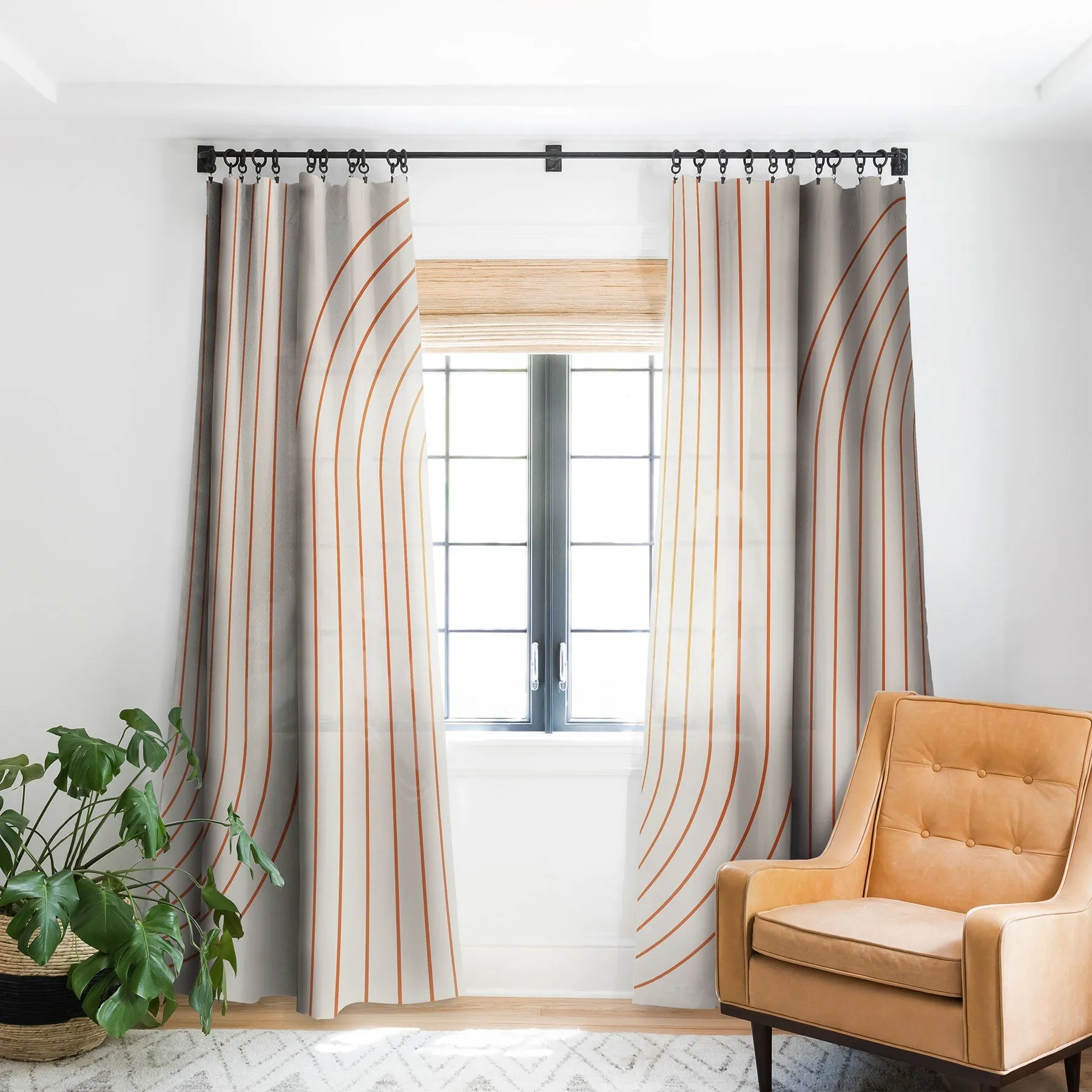 MINIMAL LINE CURVATURE CORAL 2 WINDOW CURTAINS