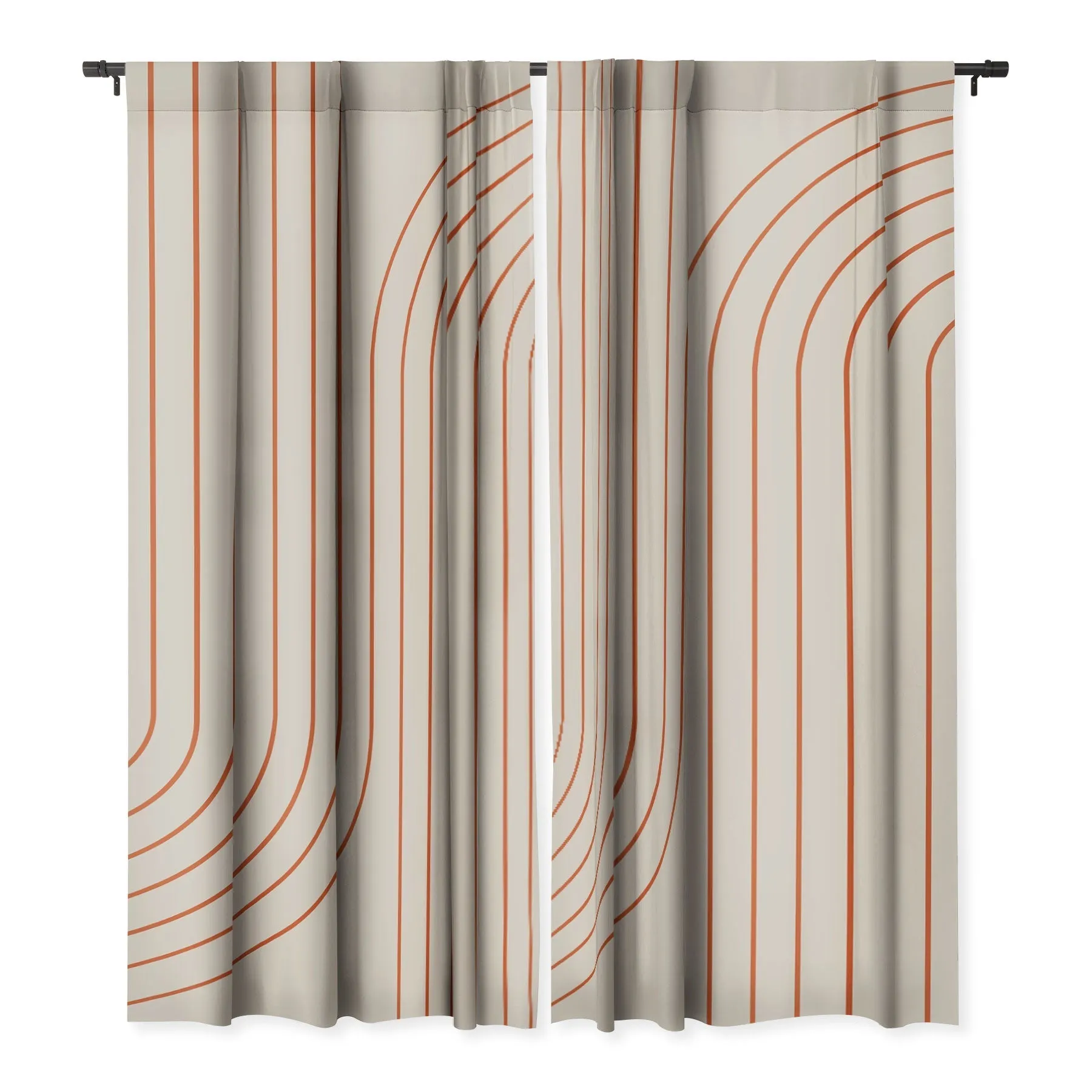 MINIMAL LINE CURVATURE CORAL 2 WINDOW CURTAINS
