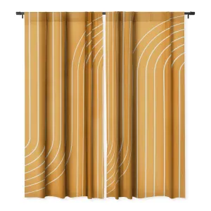 MINIMAL LINE CURVATURE GOLD WINDOW CURTAINS