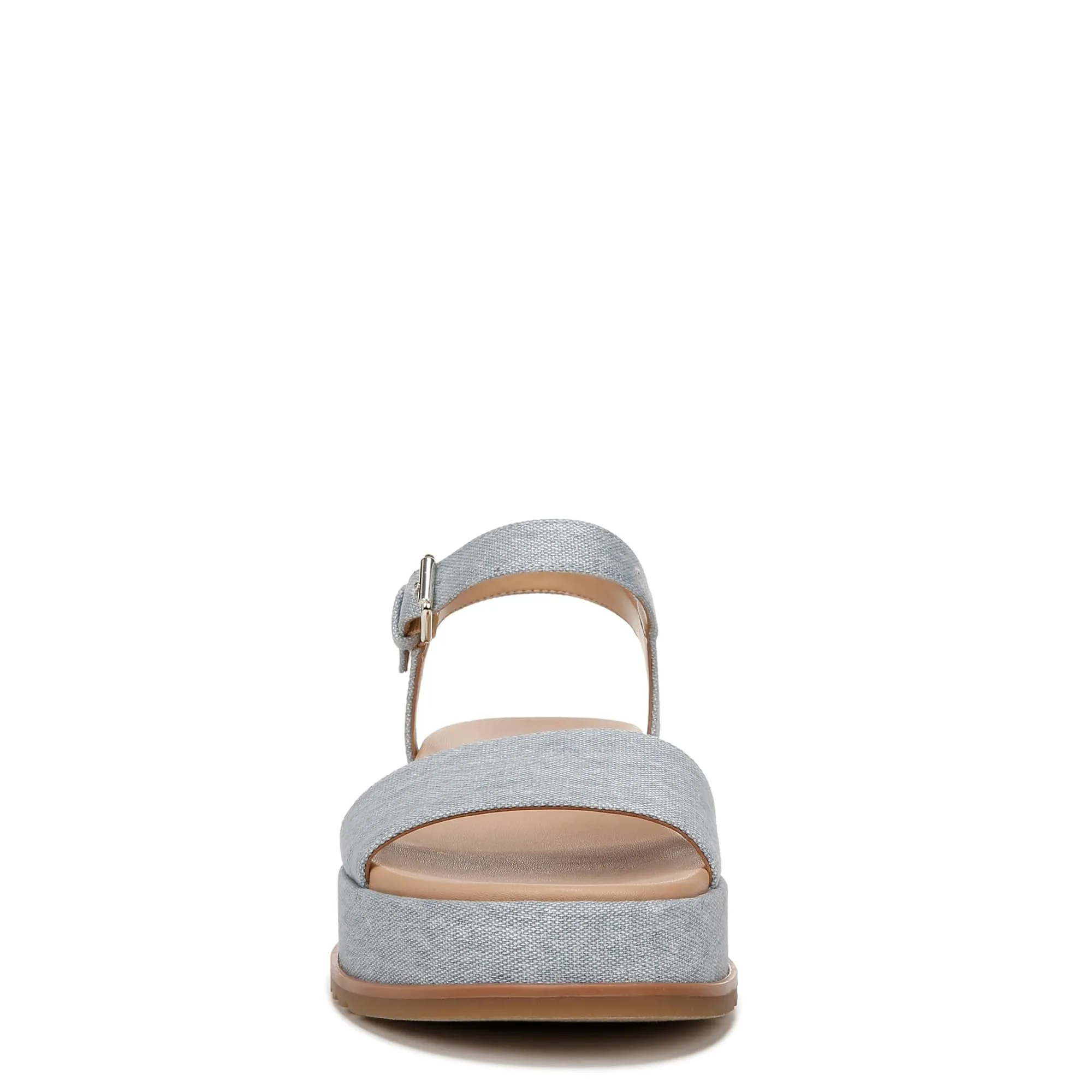 Naturalizer Womens Zane Ankle Strap Platform Casual Sandal Light Blue Denim Fabric 10 M