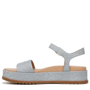 Naturalizer Womens Zane Ankle Strap Platform Casual Sandal Light Blue Denim Fabric 7 M