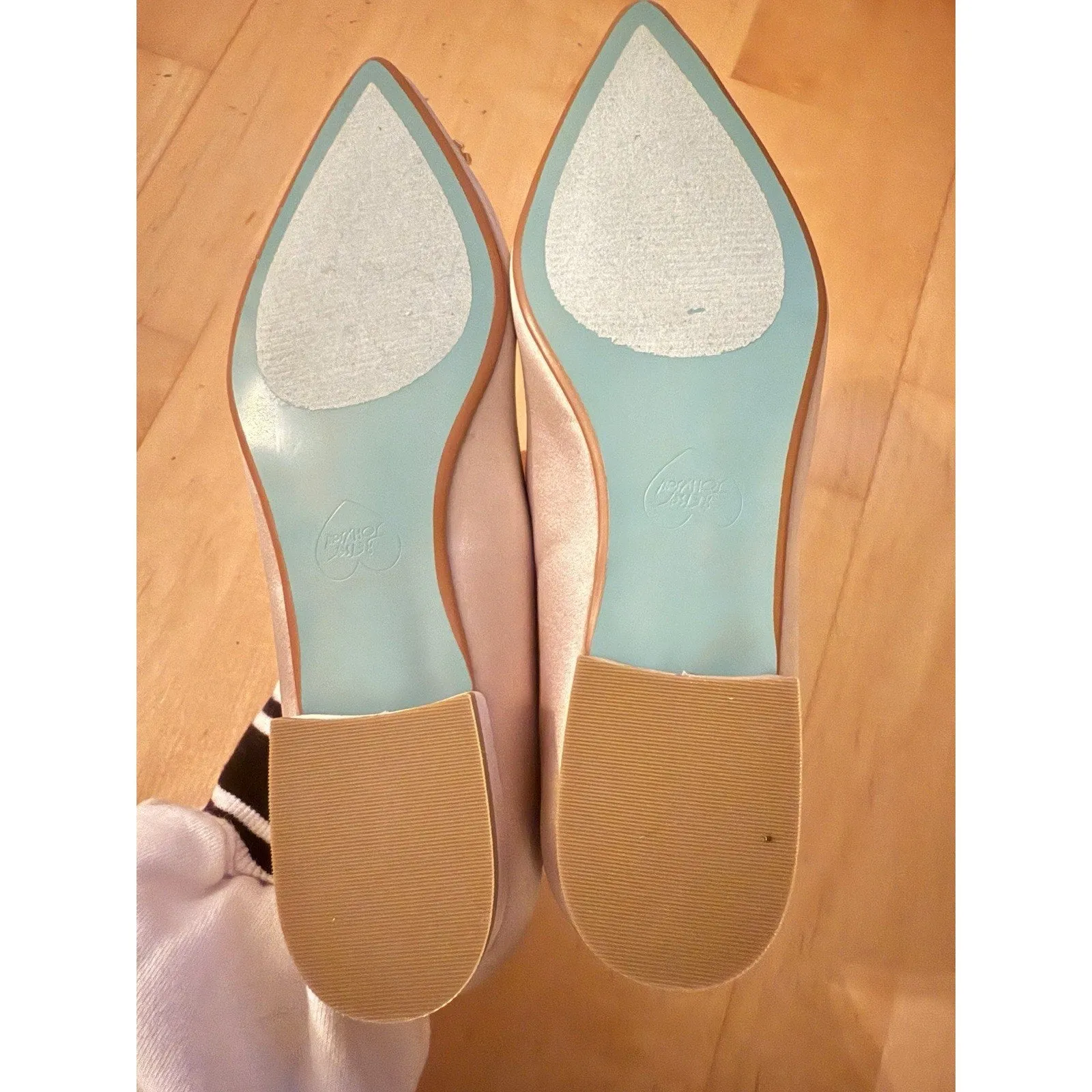 NEW Betsey Johnson Women's Diana Ballet Flats - Blue Soles, Ivory Satin, Bridal (Size 6)