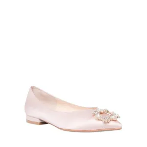 NEW Betsey Johnson Women's Diana Ballet Flats - Blue Soles, Ivory Satin, Bridal (Size 6)