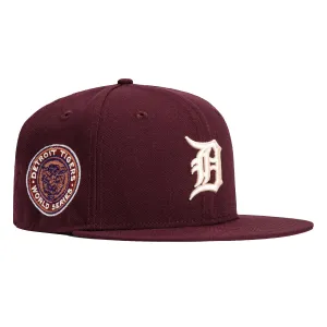 New Era 59Fifty Bordeaux Detroit Tigers 1968 World Series Patch Hat - Maroon