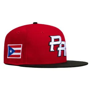 New Era 59Fifty Puerto Rico Flag Patch PR Hat - Red, Black