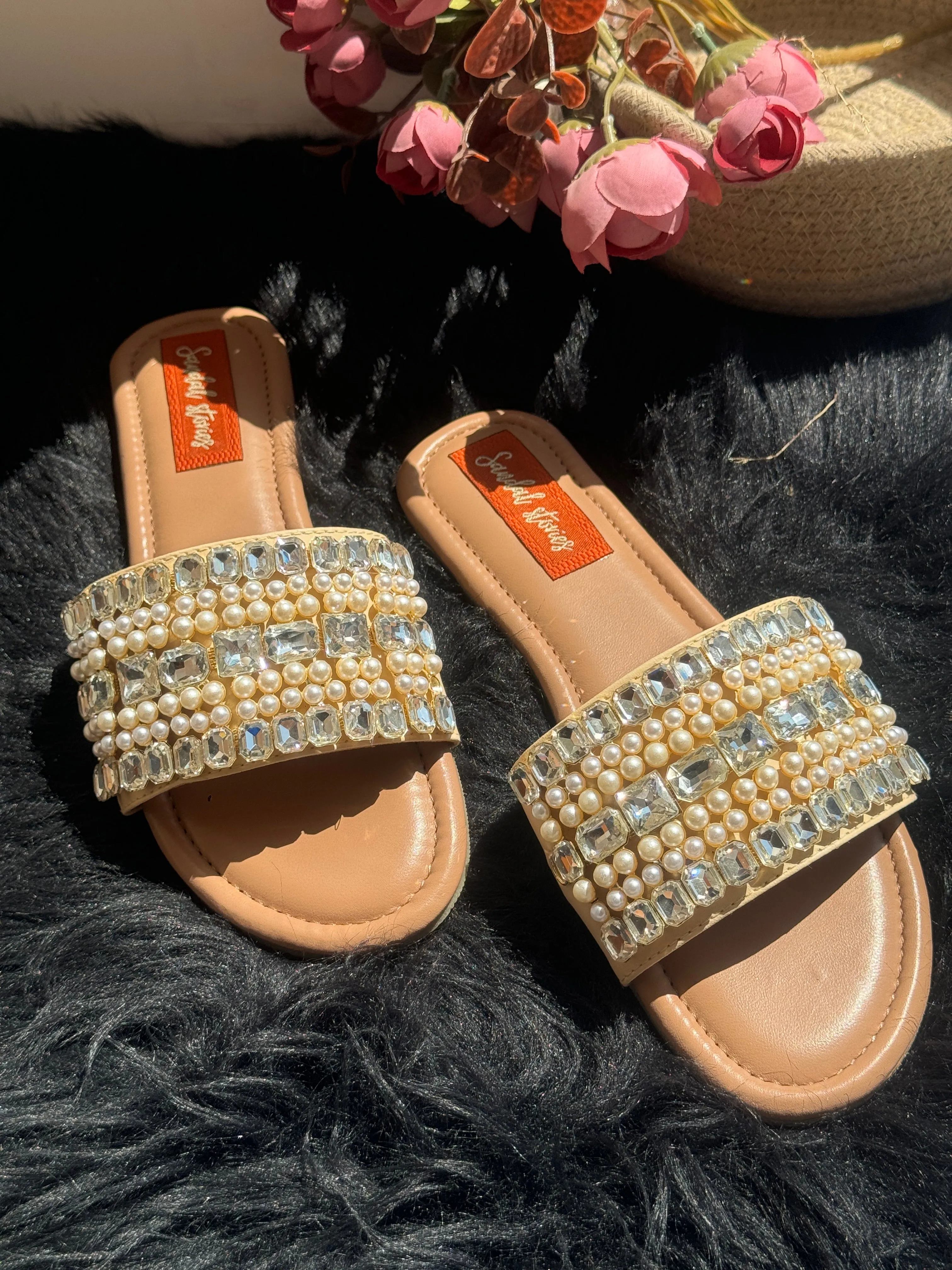Pearl Elegance Embellished Flats
