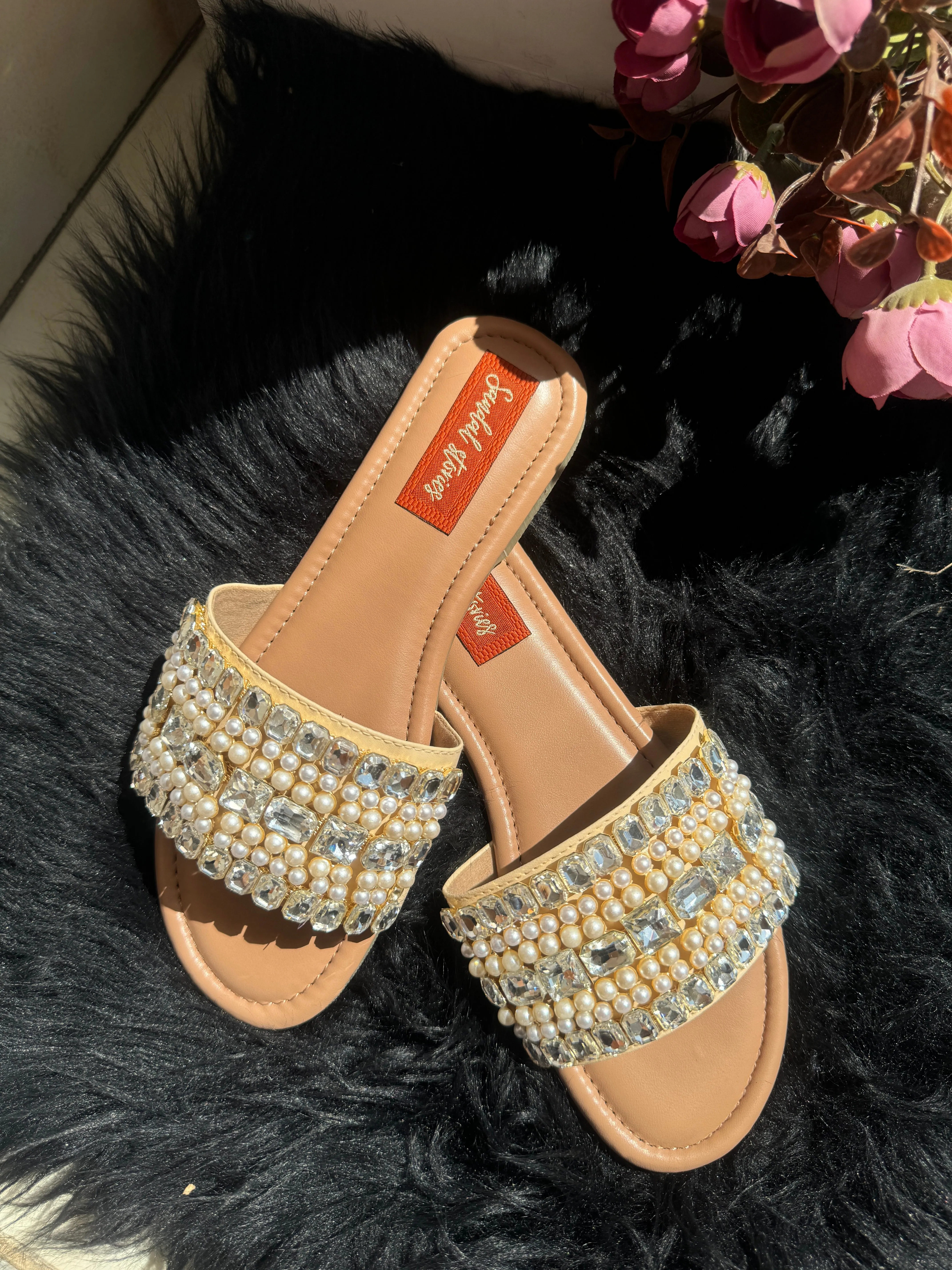 Pearl Elegance Embellished Flats