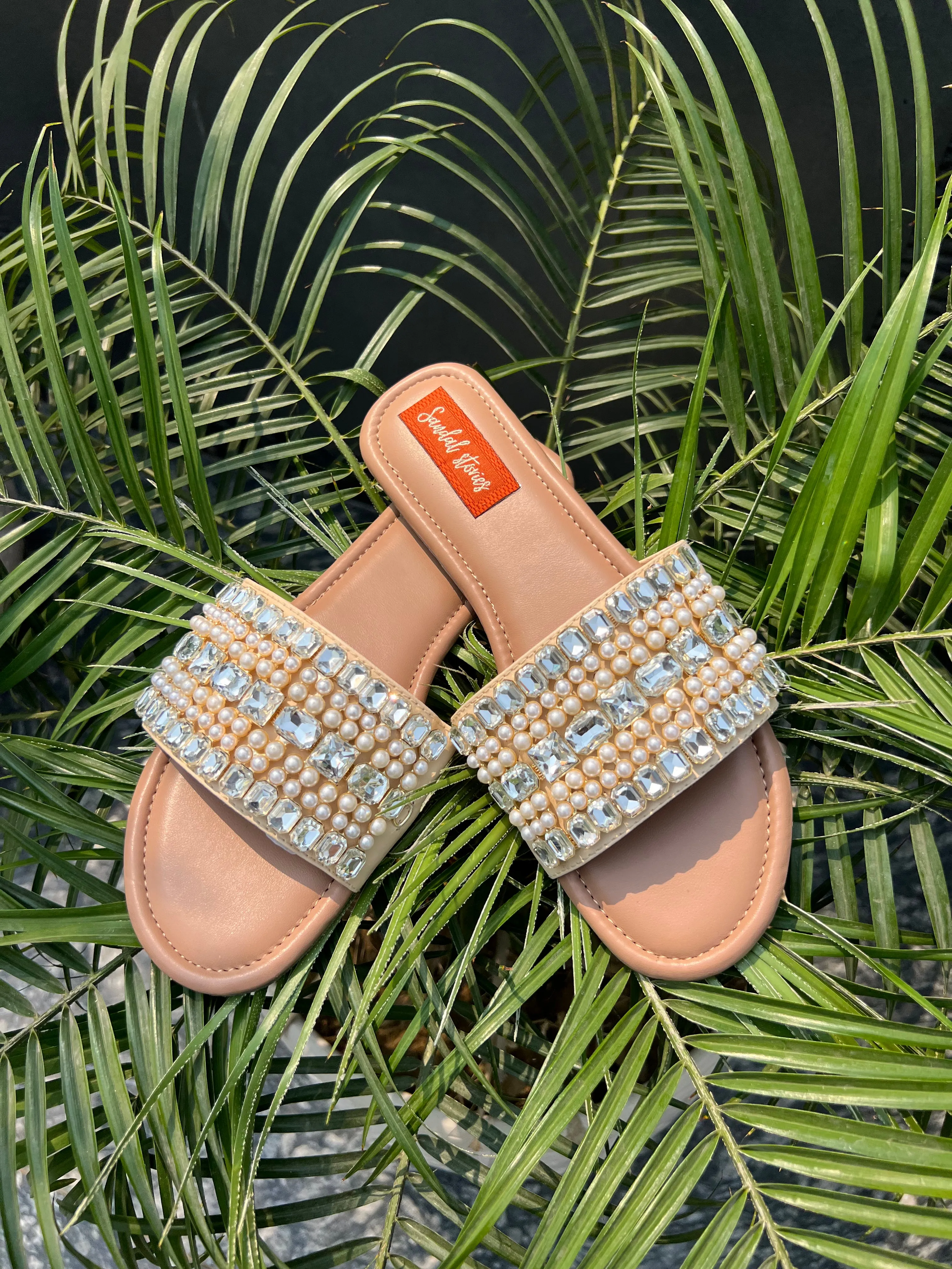 Pearl Elegance Embellished Flats