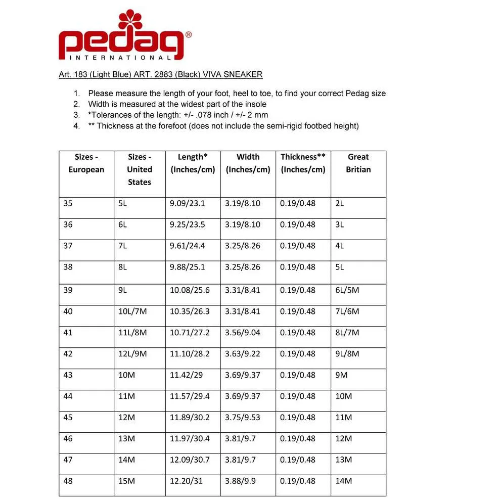Pedag Viva Sneaker Footbed - Ultimate Comfort & Support for Your Feet