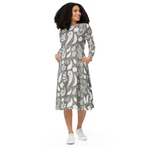 Pocket Perfect Paisley Midi Dress for All Day Comfort