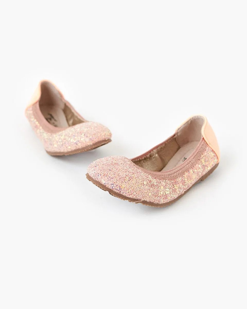 Poppies Catie Ballet - Peach Glitter Combo