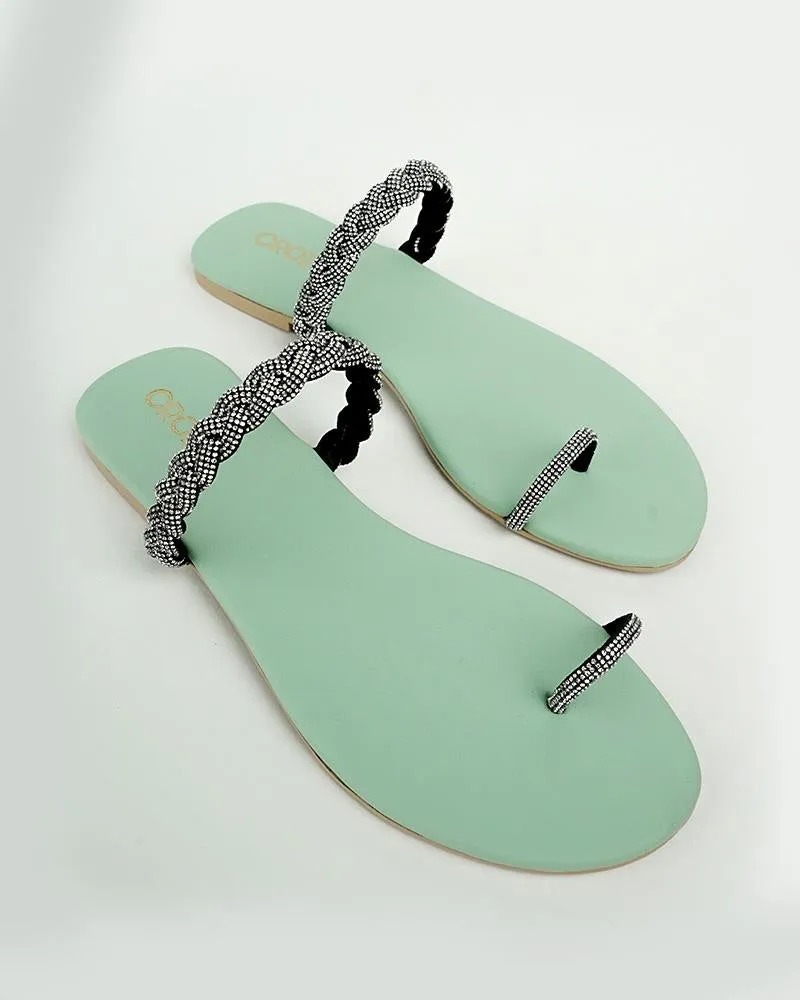 Rhinestone studded flats