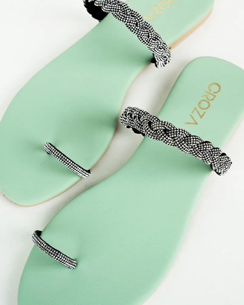 Rhinestone studded flats