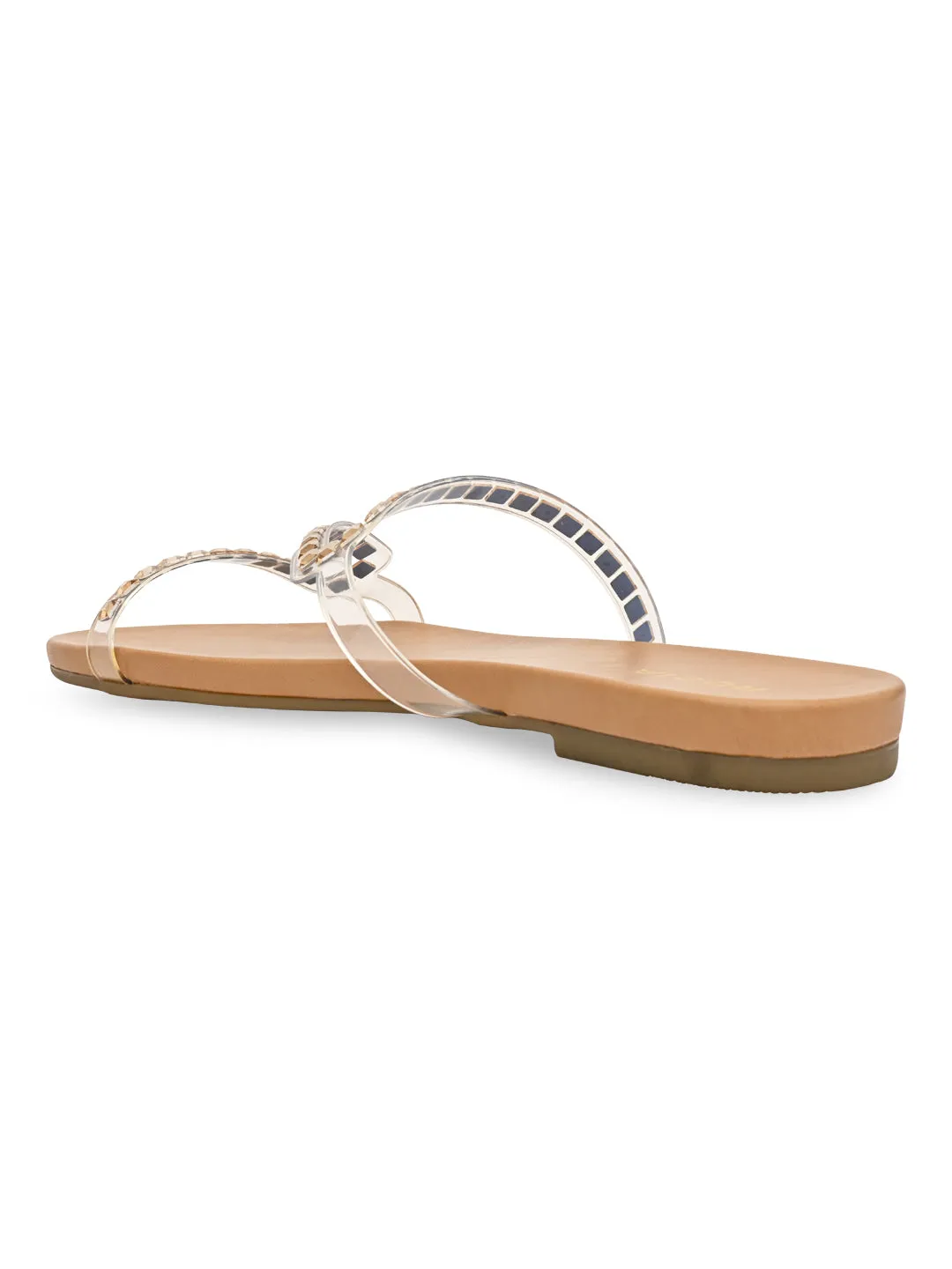 Rocia By Regal Beige Women Vinyl Diamante Flats