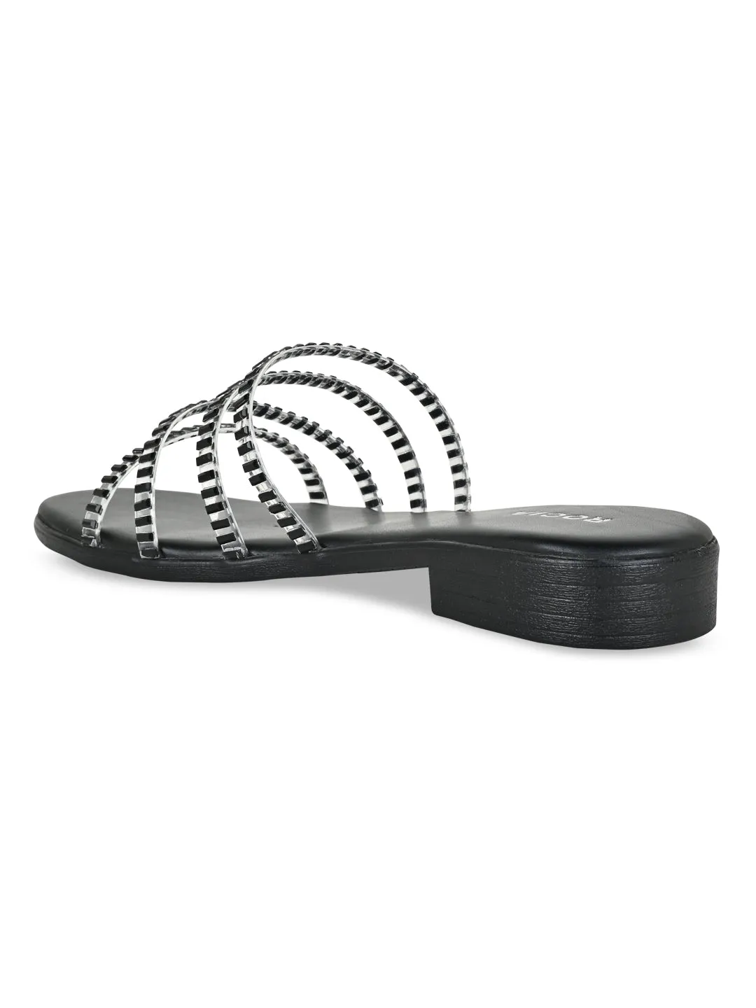 Rocia By Regal Black Women Casual Strappy Studded Flats