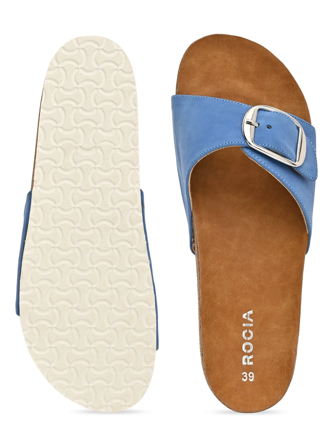 Rocia By Regal Blue Women Casual Flat Sliders