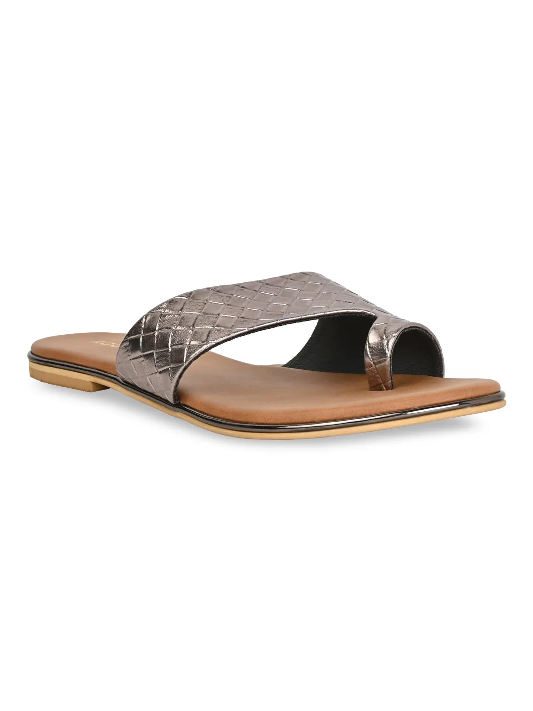 Rocia By Regal Gun Metal Women Casual Woven Flats