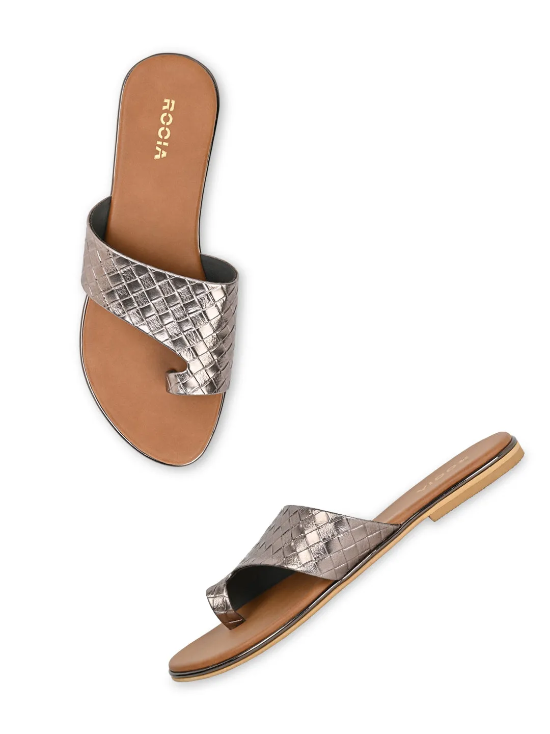 Rocia By Regal Gun Metal Women Casual Woven Flats