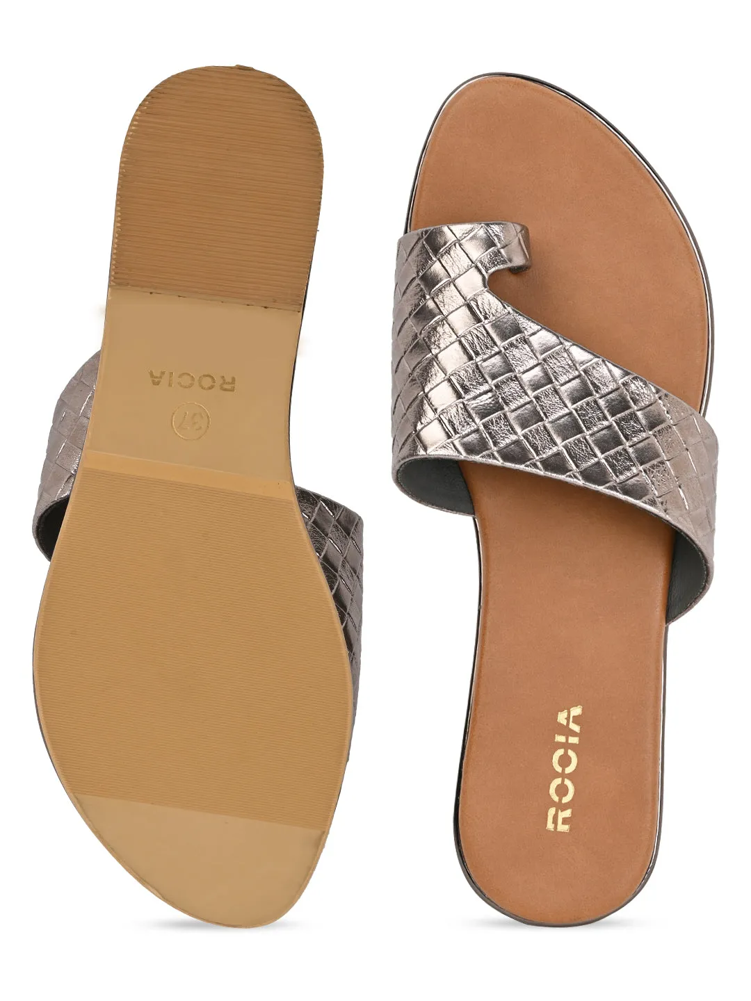 Rocia By Regal Gun Metal Women Casual Woven Flats