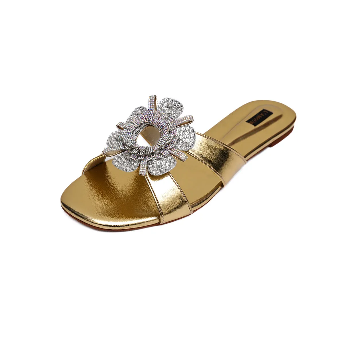 Rosa - Gold - Flats by L'amour