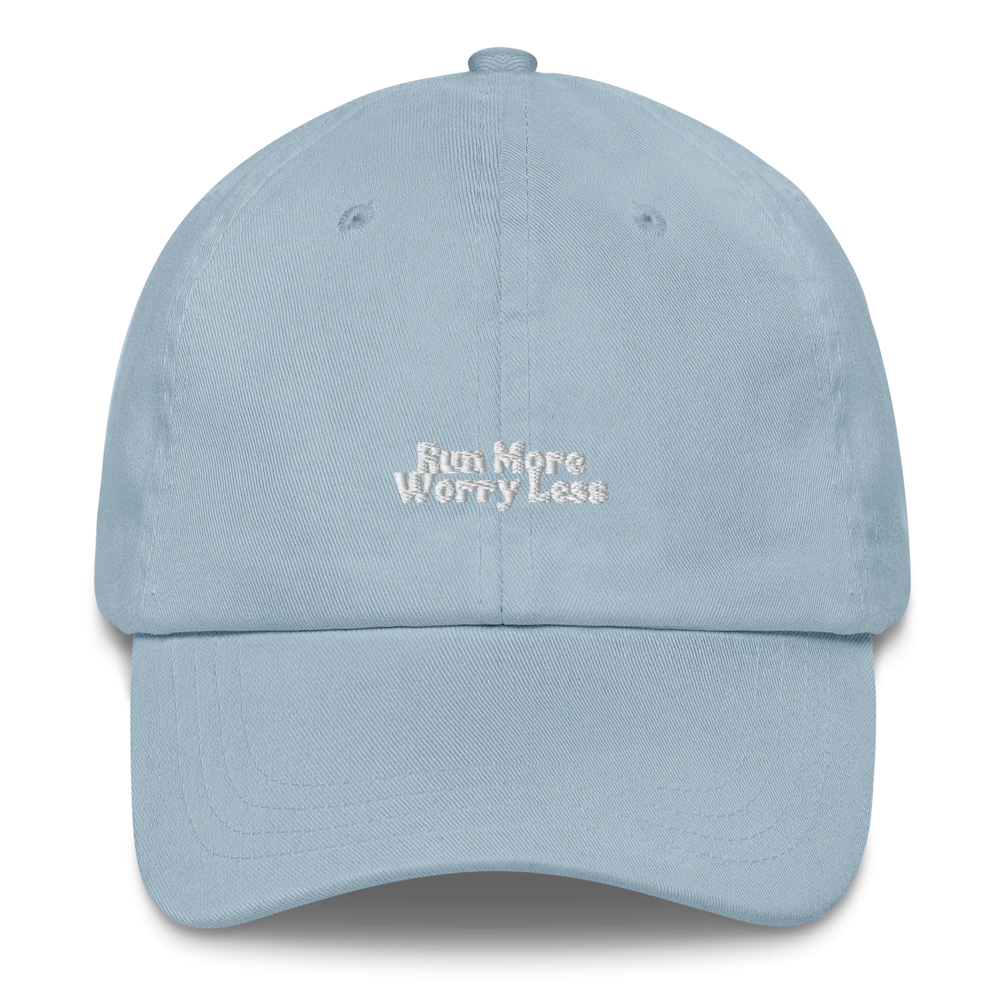 Run More Worry Less Minimal Dad Hat