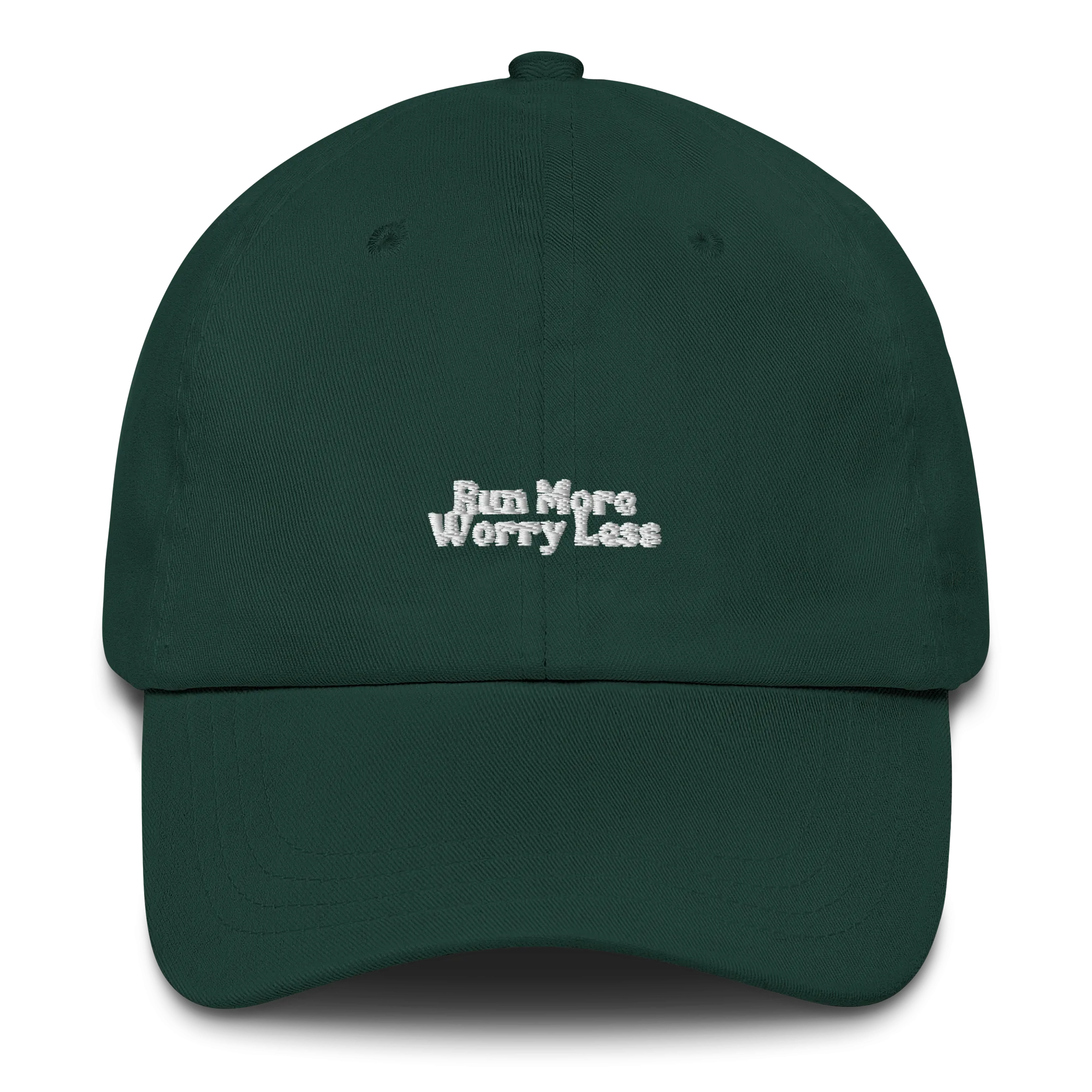 Run More Worry Less Minimal Dad Hat