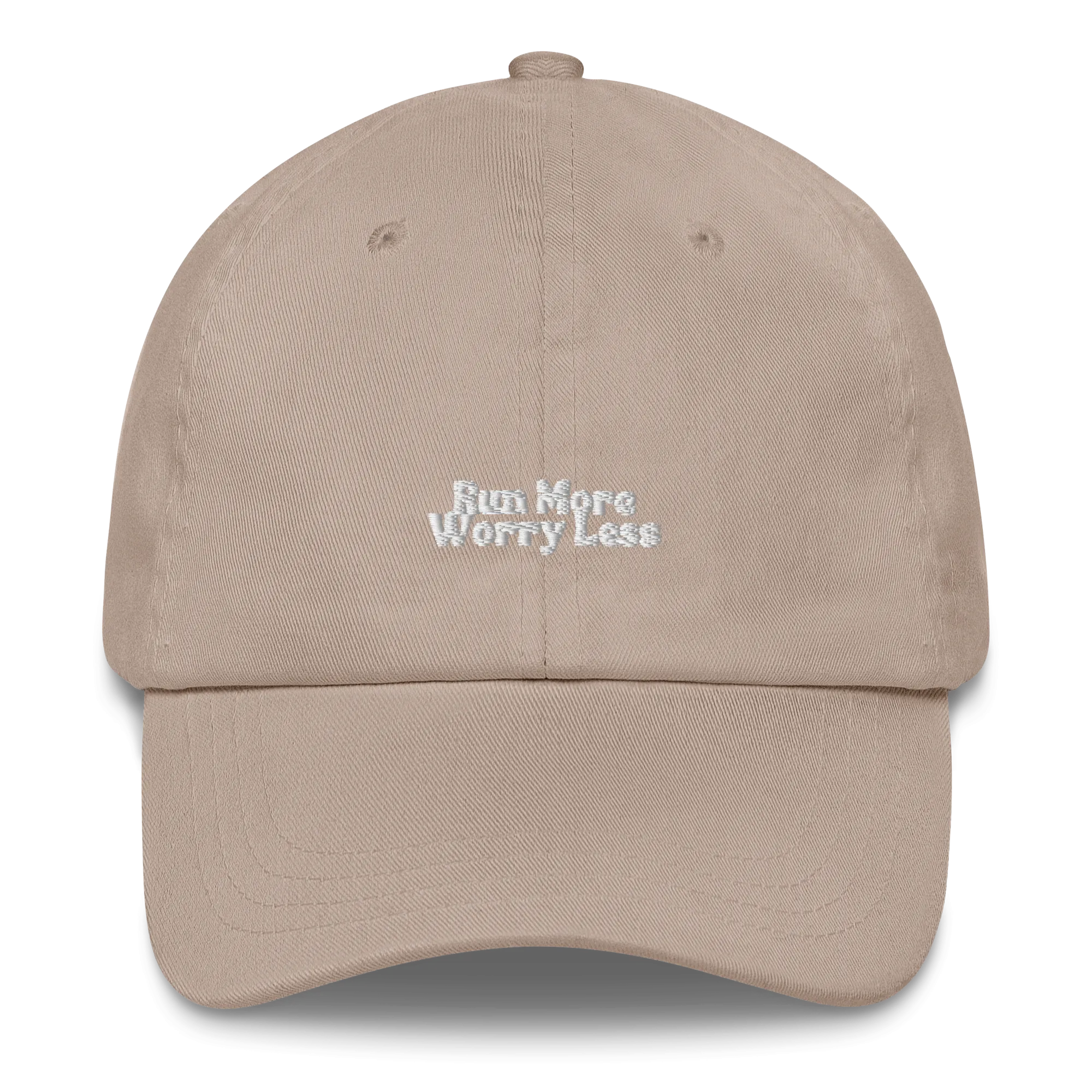Run More Worry Less Minimal Dad Hat