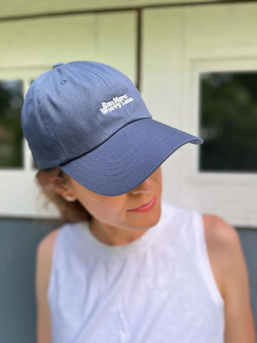 Run More Worry Less Minimal Dad Hat