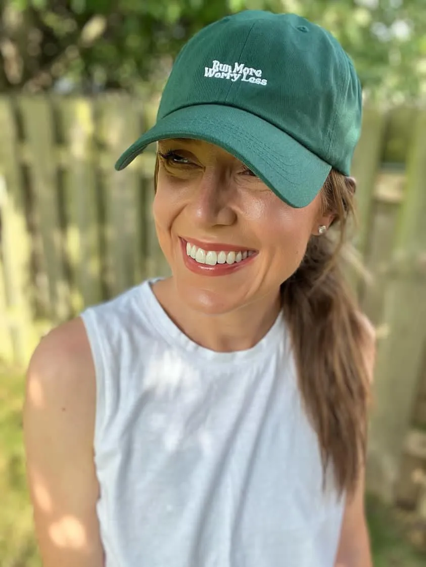 Run More Worry Less Minimal Dad Hat