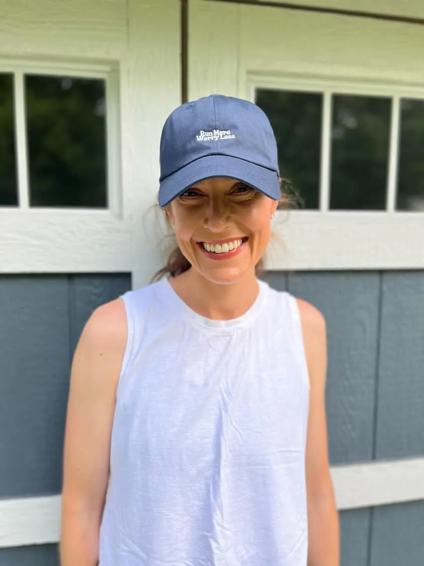 Run More Worry Less Minimal Dad Hat
