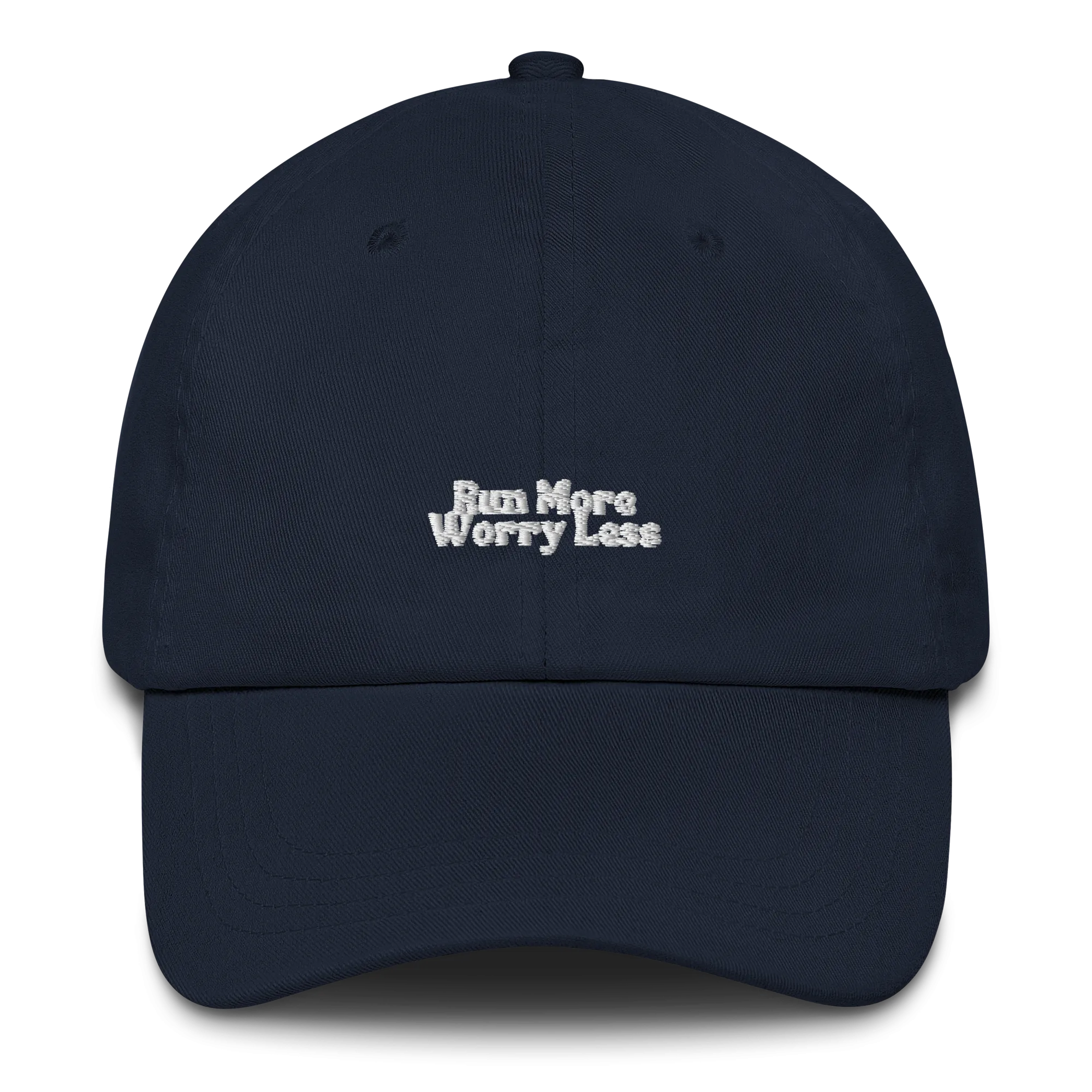 Run More Worry Less Minimal Dad Hat