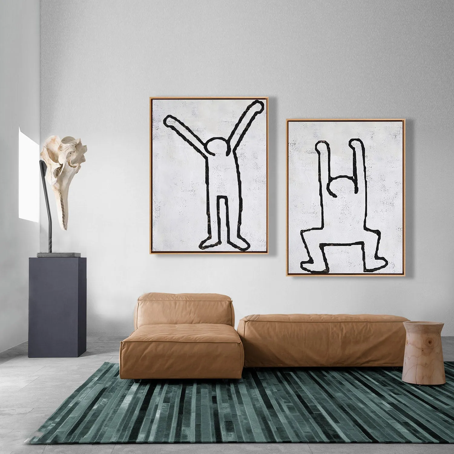 Set of 2 Minimal Painting Dancing Man P84